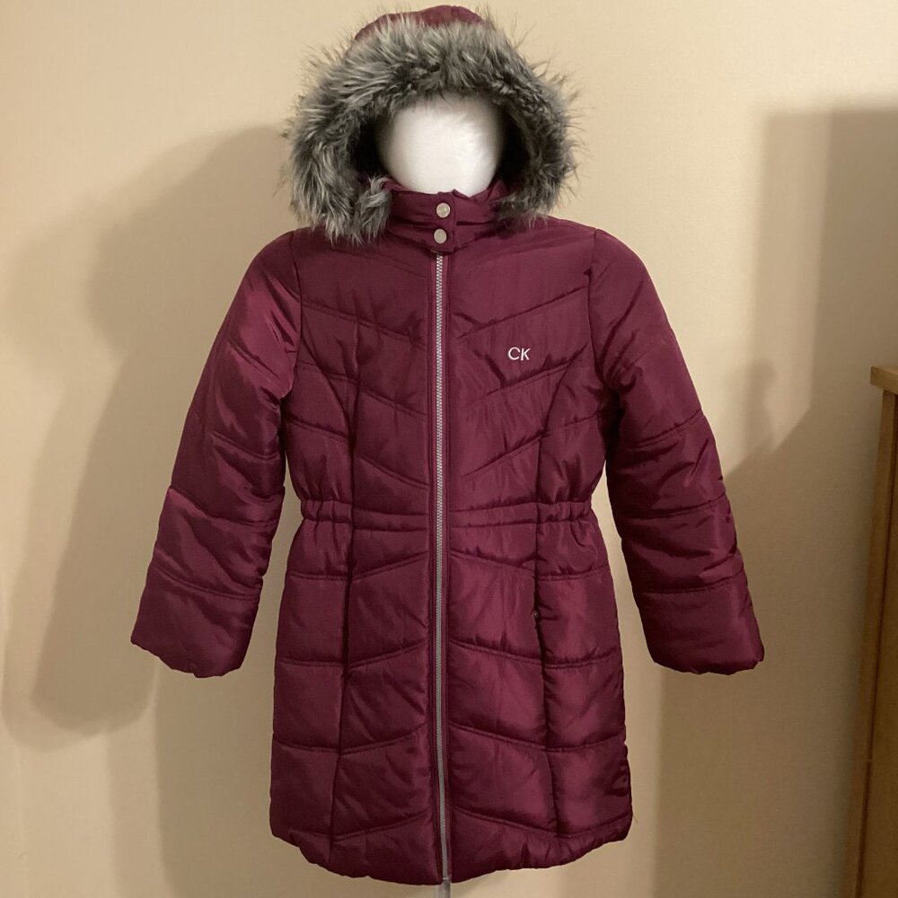 Girls Calvin Klein Winter Coat-Size Large 12/14-Maroon
